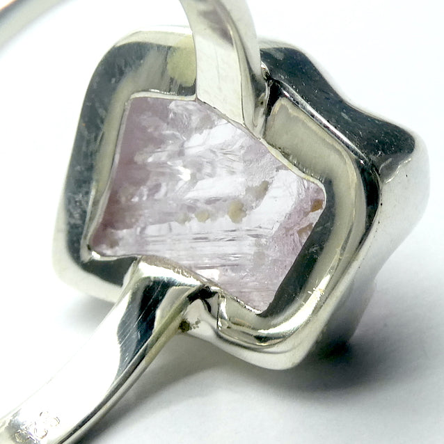 Kunzite Ring | Gemmy Nugget | Good colour & Transparency | 925 Sterling Silver | Bezel Set | US Size 9 | AUS Size R1/2 | Wisdom of the Heart | Taurus Scorpio Leo | Genuine Gems from Crystal heart Melbourne Australia since 1986