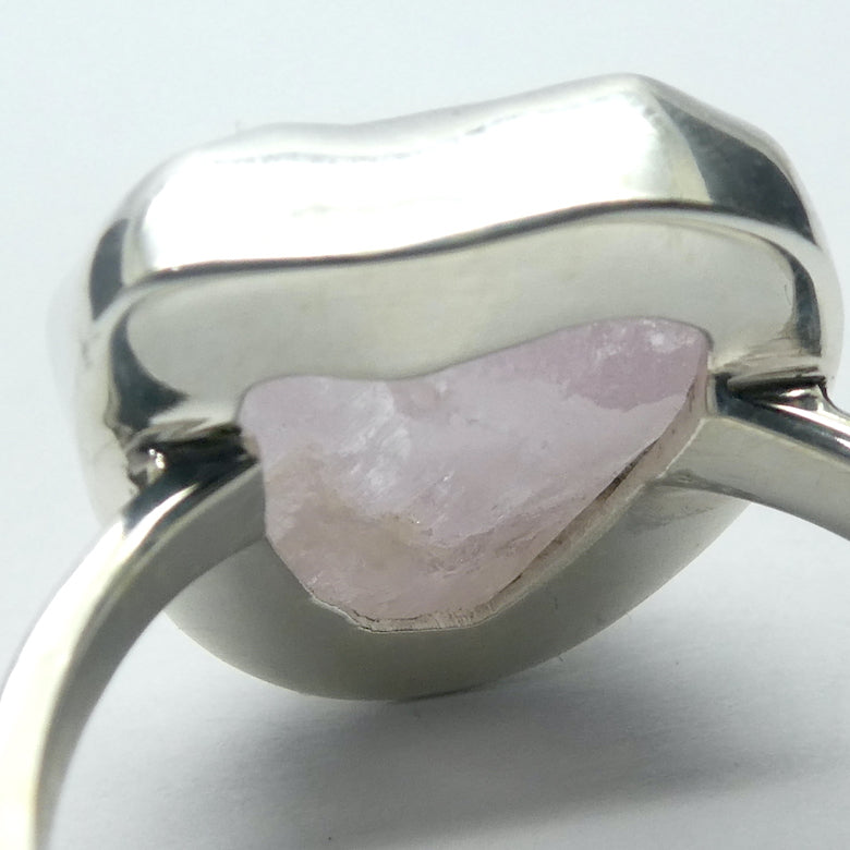 Kunzite Ring | Raw Natural Uncut Nugget | 925 Sterling Silver | Bezel Set | US Size 10 | AUS Size T1/2 | Wisdom of the Heart | Taurus Scorpio Leo | Genuine Gems from Crystal heart Melbourne Australia since 1986