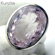 Load image into Gallery viewer, Kunzite Ring | Large Faceted Oval | 925 Sterling Silver | Deep Bezel Setting | US Size 7.75 | AUS Size P | Wisdom of the Heart | Taurus Scorpio Leo | Genuine Gems from Crystal heart Melbourne Australia since 1986