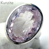 Kunzite Ring | Large Faceted Oval | 925 Sterling Silver | Deep Bezel Setting | US Size 7.75 | AUS Size P | Wisdom of the Heart | Taurus Scorpio Leo | Genuine Gems from Crystal heart Melbourne Australia since 1986