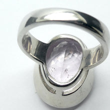 Load image into Gallery viewer, Kunzite Ring | Large Faceted Oval | 925 Sterling Silver | Deep Bezel Setting | US Size 8 | AUS Size P1/2 | Wisdom of the Heart | Taurus Scorpio Leo | Genuine Gems from Crystal heart Melbourne Australia since 1986