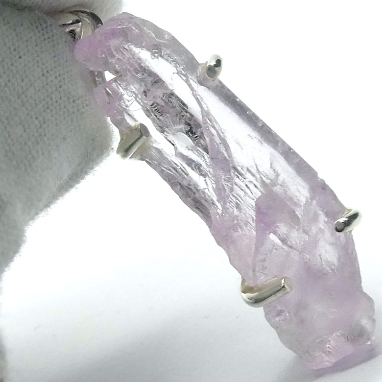 Kunzite Pendant | Pink Spodumene | Raw Crystal | Very clear transparency | 925 Sterling Silver | Wisdom of the Heart | Protection | Passion | Genuine gems from Crystal heart Melbourne Australia since 1986