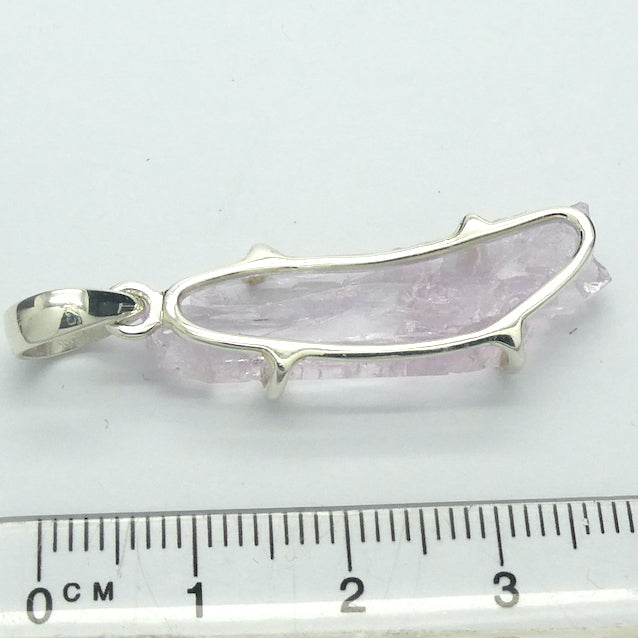 Kunzite Pendant | Pink Spodumene | Raw Crystal | Very clear transparency | 925 Sterling Silver | Wisdom of the Heart | Protection | Passion | Genuine gems from Crystal heart Melbourne Australia since 1986