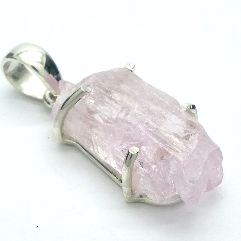 Kunzite Pendant | Pink Spodumene | Raw Crystal | Very clear transparency | 925 Sterling Silver | Wisdom of the Heart | Protection | Passion | Genuine gems from Crystal heart Melbourne Australia since 1986