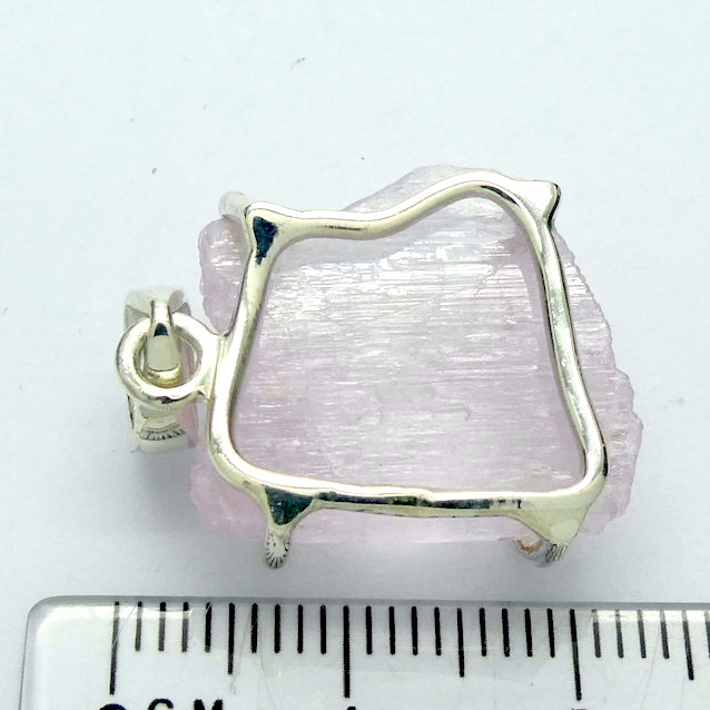 Kunzite Pendant | Pink Spodumene | Raw Crystal | Very clear transparency | 925 Sterling Silver | Wisdom of the Heart | Protection | Passion | Genuine gems from Crystal heart Melbourne Australia since 1986