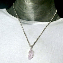 Load image into Gallery viewer, Kunzite Pendant | Pink Spodumene | Raw Crystal | Very clear transparency | 925 Sterling Silver | Wisdom of the Heart | Protection | Passion | Genuine gems from Crystal heart Melbourne Australia since 1986