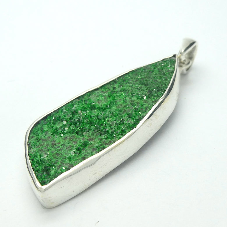 Uvarovite Cluster Pendant | Vivid Green Well Defined Small Crystals | 925 Sterling Silver | Rare Green Garnet | Genuine Gems from Crystal Heart Melbourne Australia since 1986