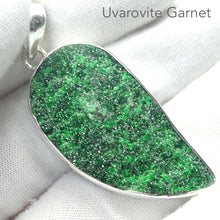 Load image into Gallery viewer, Uvarovite Cluster Pendant | Vivid Green Well Defined Small Crystals | 925 Sterling Silver | Rare Green Garnet | Genuine Gems from Crystal Heart Melbourne Australia since 1986