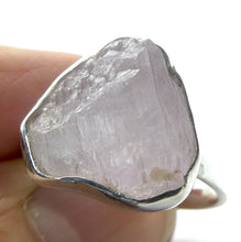 Load image into Gallery viewer, Kunzite Ring, Gemmy Raw Nugget, 925 Silver, US Size 10, s6