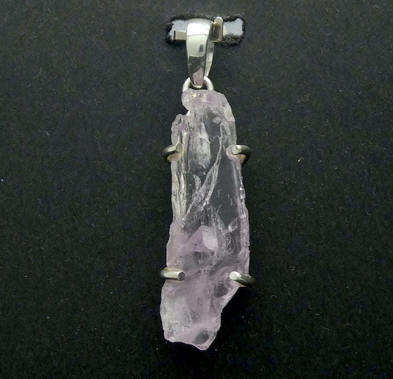 Kunzite Pendant | Pink Spodumene | Raw Crystal | Very clear transparency | 925 Sterling Silver | Wisdom of the Heart | Protection | Passion | Genuine gems from Crystal heart Melbourne Australia since 1986