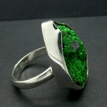 Load image into Gallery viewer, Uvarovite Garnet Cluster Ring | Vivid Green Well Defined Crystal Druze | Very Rare | 925 Sterling Silver | Adjustable Size | US 7 to US 8.5 | Genuine Gems from Crystal Heart Melbourne Australia since 1986