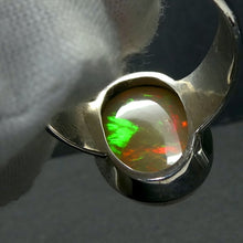 Load image into Gallery viewer, Ethiopian Opal Gemstone Ring | Large Solid Oval Cabochon  | Very Lively Display of Colours | Bright Reds, Oranges and Greens |  US Size 9 | AUS Size R1/2  Genuine Gemstones from  Crystal Heart Australia since 1986