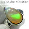 Ethiopian Opal Gemstone Ring | Large Solid Oval Cabochon  | Very Lively Display of Colours | Bright Reds, Oranges and Greens |  US Size 9 | AUS Size R1/2 | Genuine Gemstones from  Crystal Heart Australia since 1986