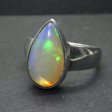 Load image into Gallery viewer, Ethiopian Opal Gemstone Ring | Large Solid Oval Cabochon  | Very Lively Display of Colours | Bright Reds, Oranges and Greens |  US Size 9 | AUS Size R1/2 | Genuine Gemstones from  Crystal Heart Australia since 1986