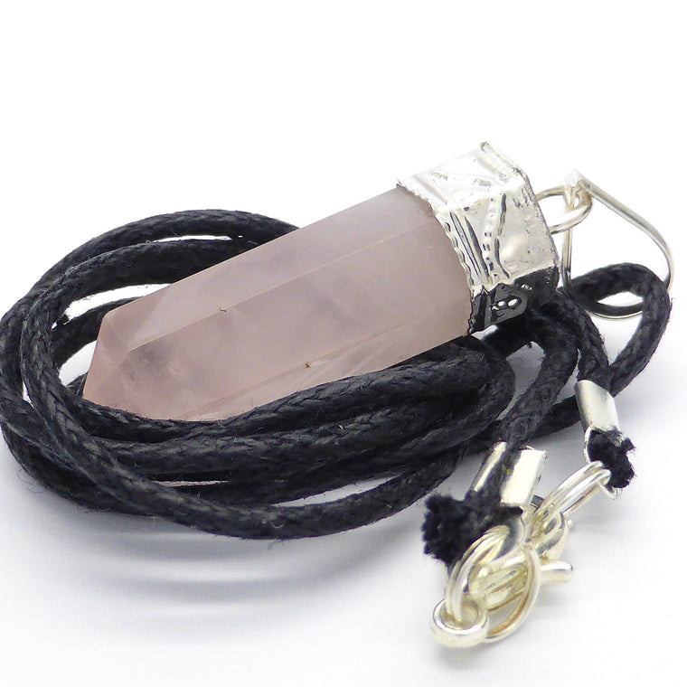 Rose Quartz Pendant | Silver Plated Point