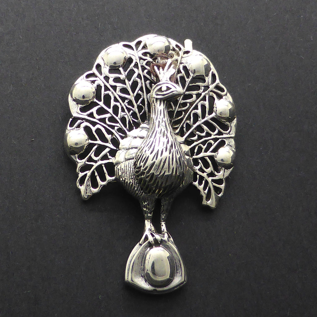 Peacock Pendant in 925 Sterling Silver |Nice Detail | Crystal Heart Melbourne Australia since 1986