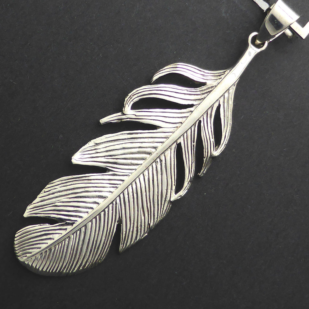 Feather Pendant 925 Sterling Silver | Beautiful detail | Crystal Heart Melbourne Australia since 1986