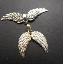 Load image into Gallery viewer, Angel Pendant with Moving Wings in bright or oxidised 925 Sterling Silver | Beautifully detailed | Crystal Heart Melbourne Australia since 1986