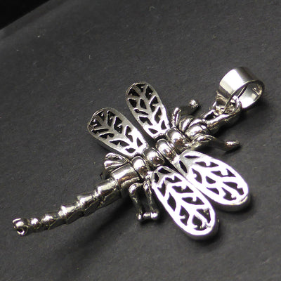 Dragonfly Pendant | 925 Sterling Silver | Moving wings | Transformation Symbol | Crystal Heart Melbourne Australia since 1986