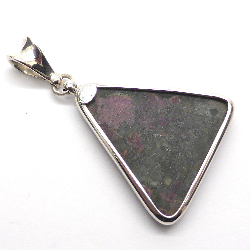 Eudialyte Pendant | Red Crystals in Matrix l Triangular Cabochon I 925 Sterling Silver | Heart Centred Courage | Spiritual Warrior | Vitality | Aries | Genuine Gems from Crystal Heart Melbourne Australia since 1986