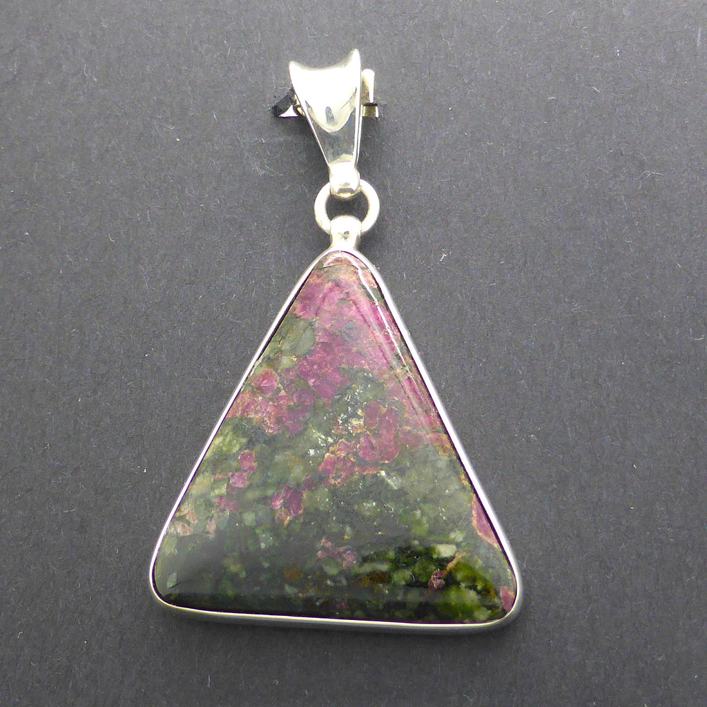 Eudialyte Pendant | Red Crystals in Matrix l Triangular Cabochon I 925 Sterling Silver | Heart Centred Courage | Spiritual Warrior | Vitality | Aries | Genuine Gems from Crystal Heart Melbourne Australia since 1986