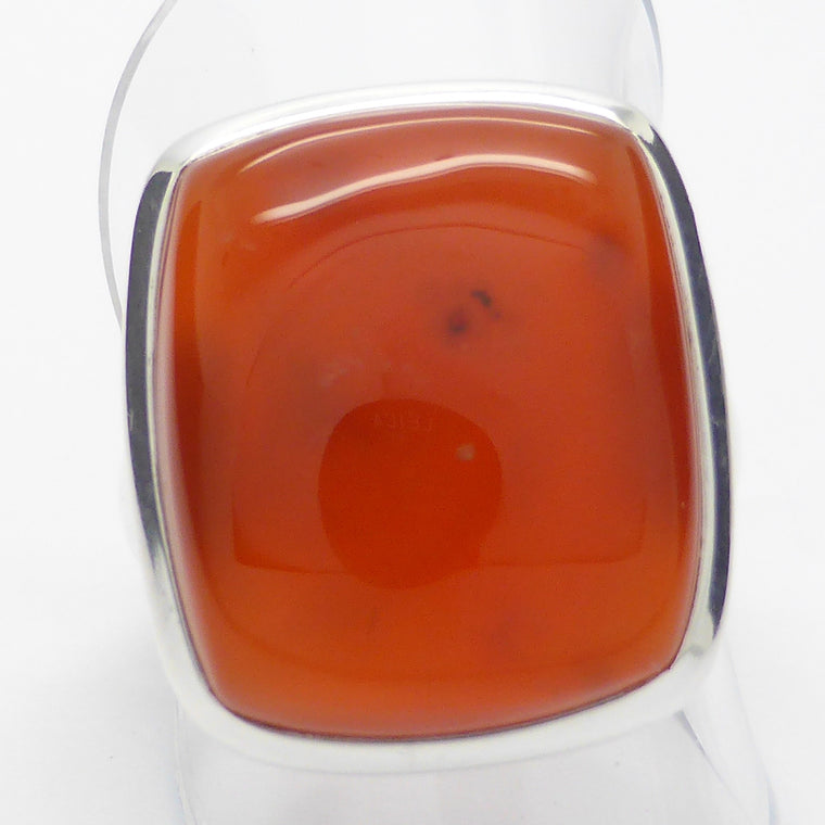 Carnelian Ring, Cabochon Square, 925 Silver g4