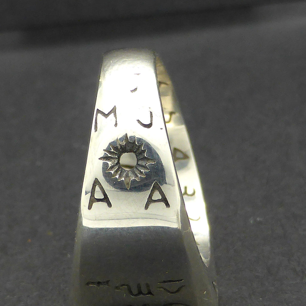 Sator Arepo Historical Ring | 925 Sterling Silver | US Size 8 | Copy of original found in Carcasonne, France | Sundial | Early Christian | Protection | Crystal Heart australia since 1986