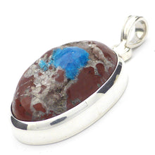 Load image into Gallery viewer, Cavansite Pendant in 925 Sterling Silver | Stilbite &amp; Dark Basalt Matrix | Raw Stone, Partially polished | Blue of Spiritual Truth Emotional Uplift and Clarity | Higher Self and Spiritual Guides  | Genuine gens from Crystal Heart Melbourne Australia since 1986