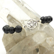 Load image into Gallery viewer, Black Onyx Gemstone Charm Bracelet | Tree of Life or Pentacle in 925 Sterling Silver | Crystal Heart Melbourne Australia since 1986