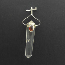 Load image into Gallery viewer, Clear Quartz Pendant with Garnet Accent | Clarity and Energy | Crystal Heart Melbourne Australia since 1986 