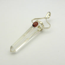 Load image into Gallery viewer, Clear Quartz Pendant with Garnet Accent | Clarity and Energy | Crystal Heart Melbourne Australia since 1986 
