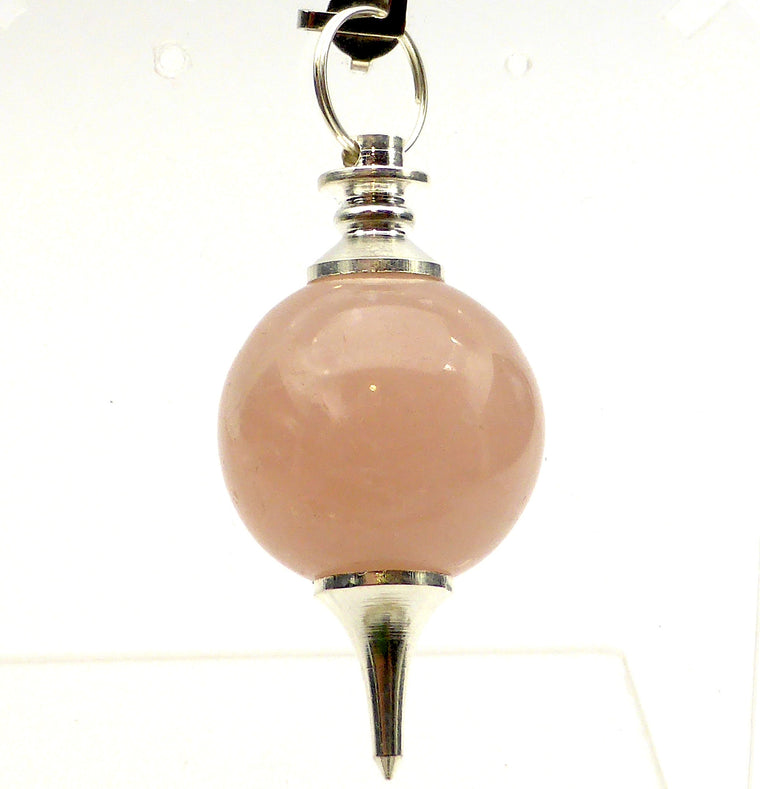 Rose Quartz Pendant | Ball | Silver Plated
