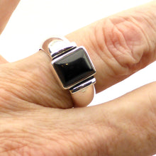 Load image into Gallery viewer, Ring Black Onyx Oblong 925 Silver Large Size | Unisex | Wide Solid Band | Crystal Heart Melbourne Australia since 1986