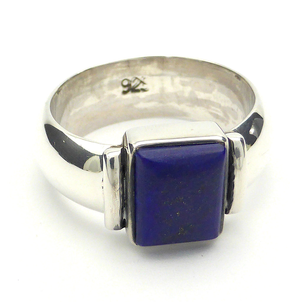 Lapis Lazuli Ring, Wide Band, 925 Sterling Silver