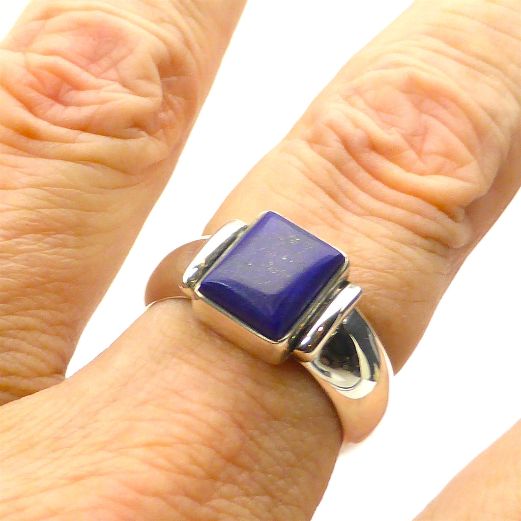 Ring Lapis Lazuli Oblong | 925 Silver | Unisex | Wide Solid Band | Genuine Gems from Crystal Heart Melbourne Australia since 1986