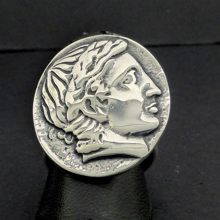Ancient Coin Ring Caesar 925 Silver