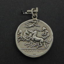 Load image into Gallery viewer, Pendant Ancient Greek Goddess Coin | 925 Sterling Silver copy | Face Arethusa Reverse Nike Goddess of victory | See more @ Crystal Heart Melbourne Australia since 1986