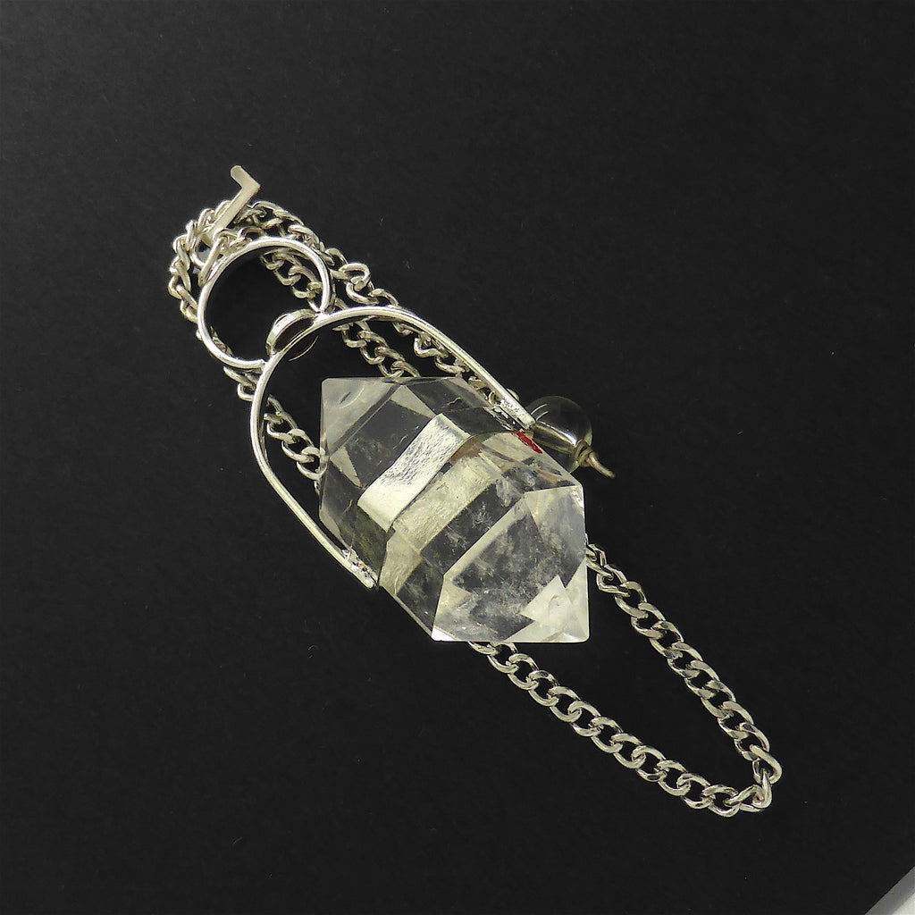 Clear Quartz Pendulum | Garnet | Tool for Intuition | Loving and Centering | Crystal Heart Melbourne Australia since 1986