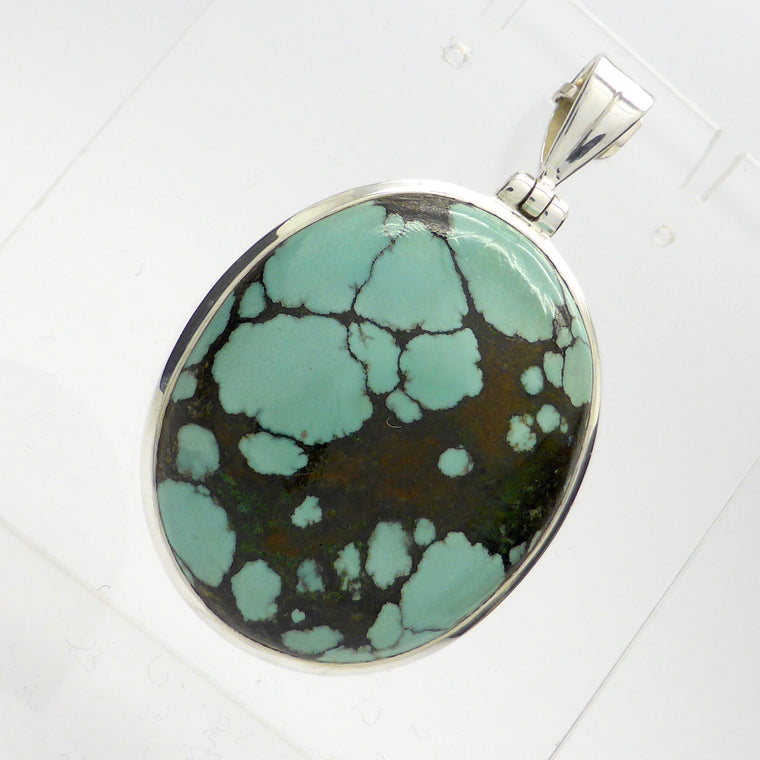 Turquoise Pendant, Cabochon Oval, 925 Silver g6