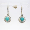 Amazonite & Mother of Pearl Cabochon Earring | Genuine Mother of Pearl Border | 925 Sterling Silver | Virgo Stone | Blue Green Feldspar | Crystal Heart Melbourne Australia since 1986