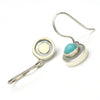 Amazonite & Mother of Pearl Cabochon Earring | Genuine Mother of Pearl Border | 925 Sterling Silver | Virgo Stone | Blue Green Feldspar | Crystal Heart Melbourne Australia since 1986