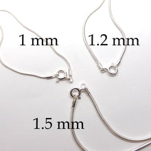 Load image into Gallery viewer, Snake Chains 1.5 mm | 925 Sterling Silver| lengths 40 cm | 45 cm | 50 cm | 55 cm | 60cm | Crystal Heart Melbourne Australia since 1986