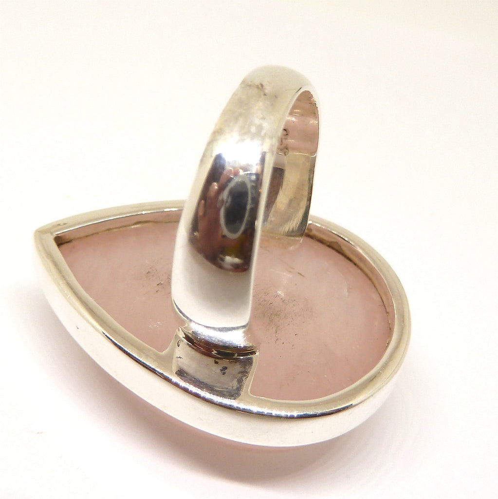 Rose Quartz Ring Large Teadrop Cabochon | 925 Sterling silver | US Size 7 | Star Stone Taurus Libra | Crystal Heart Melbourne since 1986