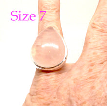 Load image into Gallery viewer, Rose Quartz Ring Large Teadrop Cabochon | 925 Sterling silver | US Size 7 | Star Stone Taurus Libra | Crystal Heart Melbourne since 1986