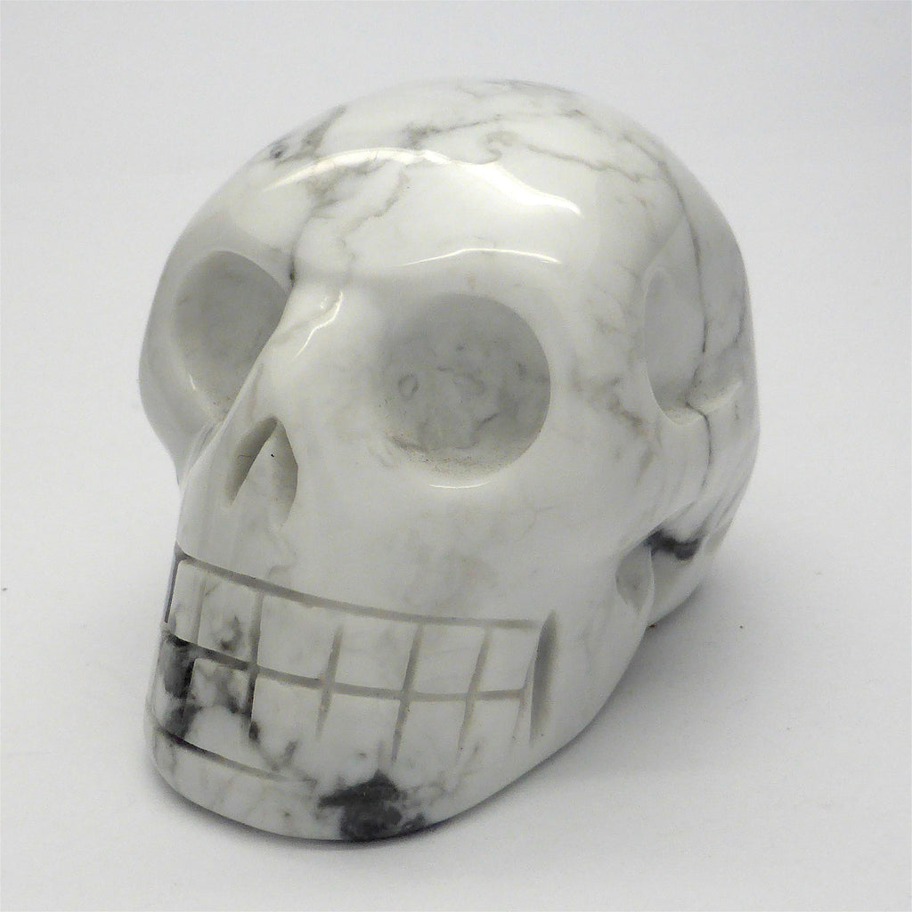 Skull | White Howlite | Hand Carved Gemstone | deeper spiritual meanings | Crystal Heart Melbourne Australia since 1986
