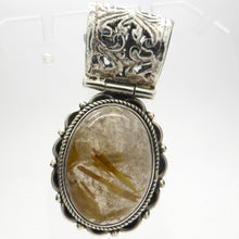 Load image into Gallery viewer, Genuine Rutilated Quartz Pendant | 925 Sterling Silver | Golden Rutile in Clear Quartz | Crown Chakra | New Directions | Prosperity | Crystal Heart  Australia since 1986