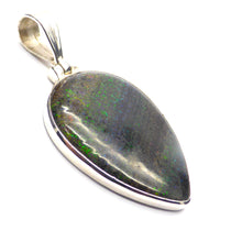 Load image into Gallery viewer, Teardrop Cabochon of Matrix Opal | Green Blue Purple Fire | 925 Sterling Silver | Crystal Heart Melbourne Australia since 1986