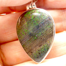 Load image into Gallery viewer, Teardrop Cabochon of Matrix Opal | Green Blue Purple Fire | 925 Sterling Silver | Crystal Heart Melbourne Australia since 1986