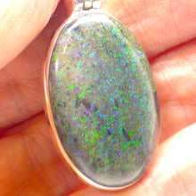 Load image into Gallery viewer, Oval Cabochon of Matrix Opal | Green Blue Purple Fire | 925 Sterling Silver | Crystal Heart Melbourne Australia since 1986