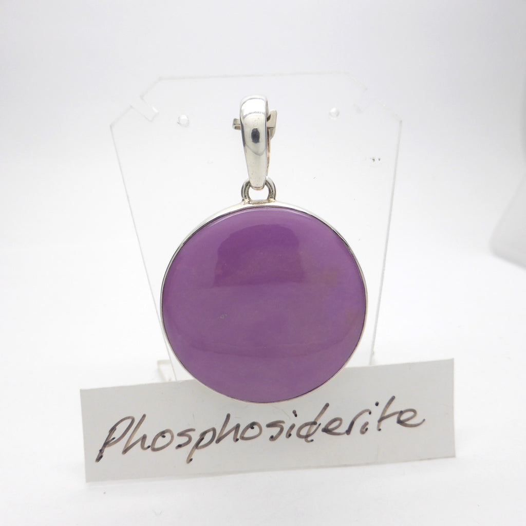 Phosphosiderite Pendant | Round Cabochon | 925 Sterling Silver | Iron Phosphate | Higher Heart & 3rd Eye centre | Crystal Heart Melbourne Australia since 1986